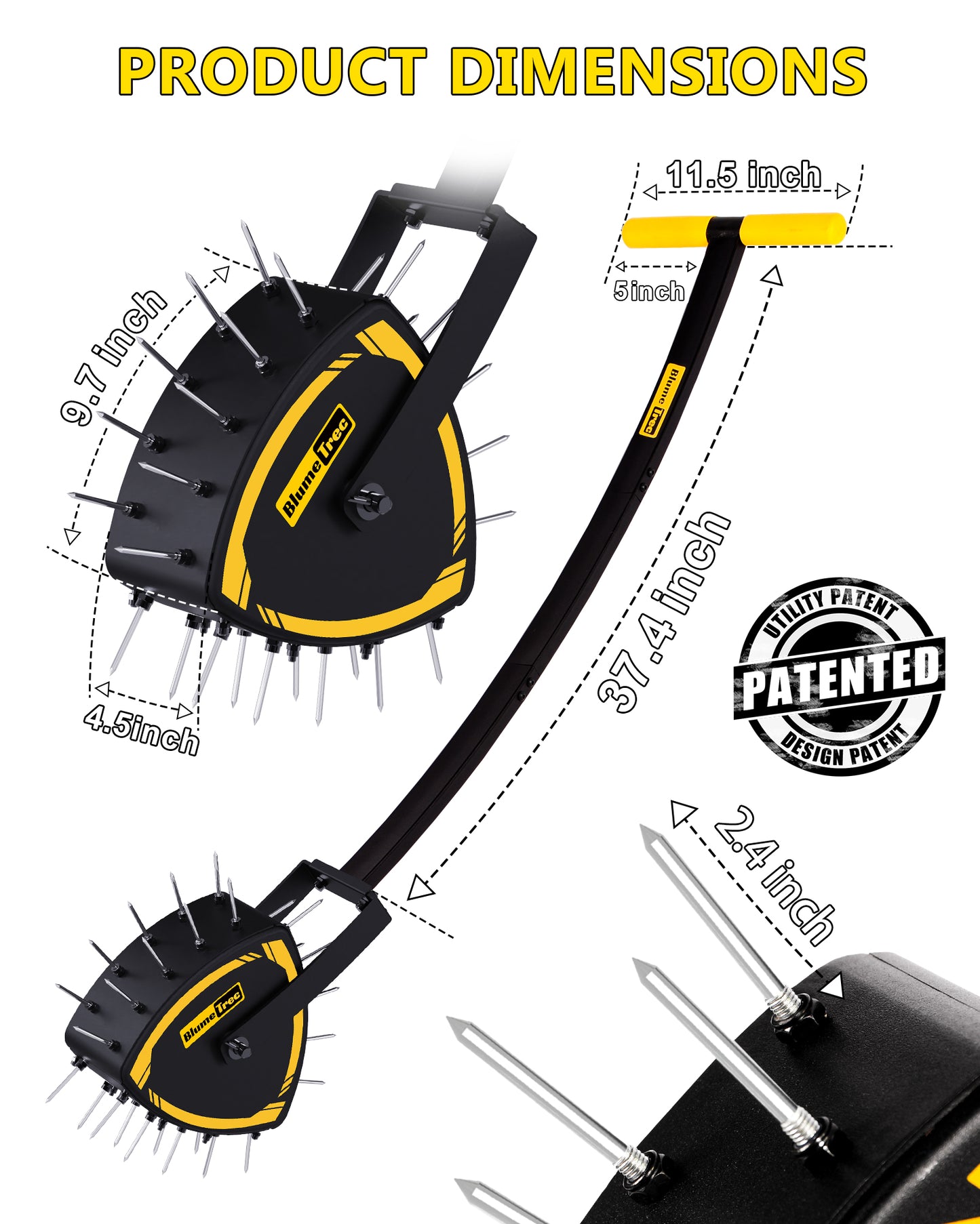 BlumeTrec Patented Rolling Lawn Aerator