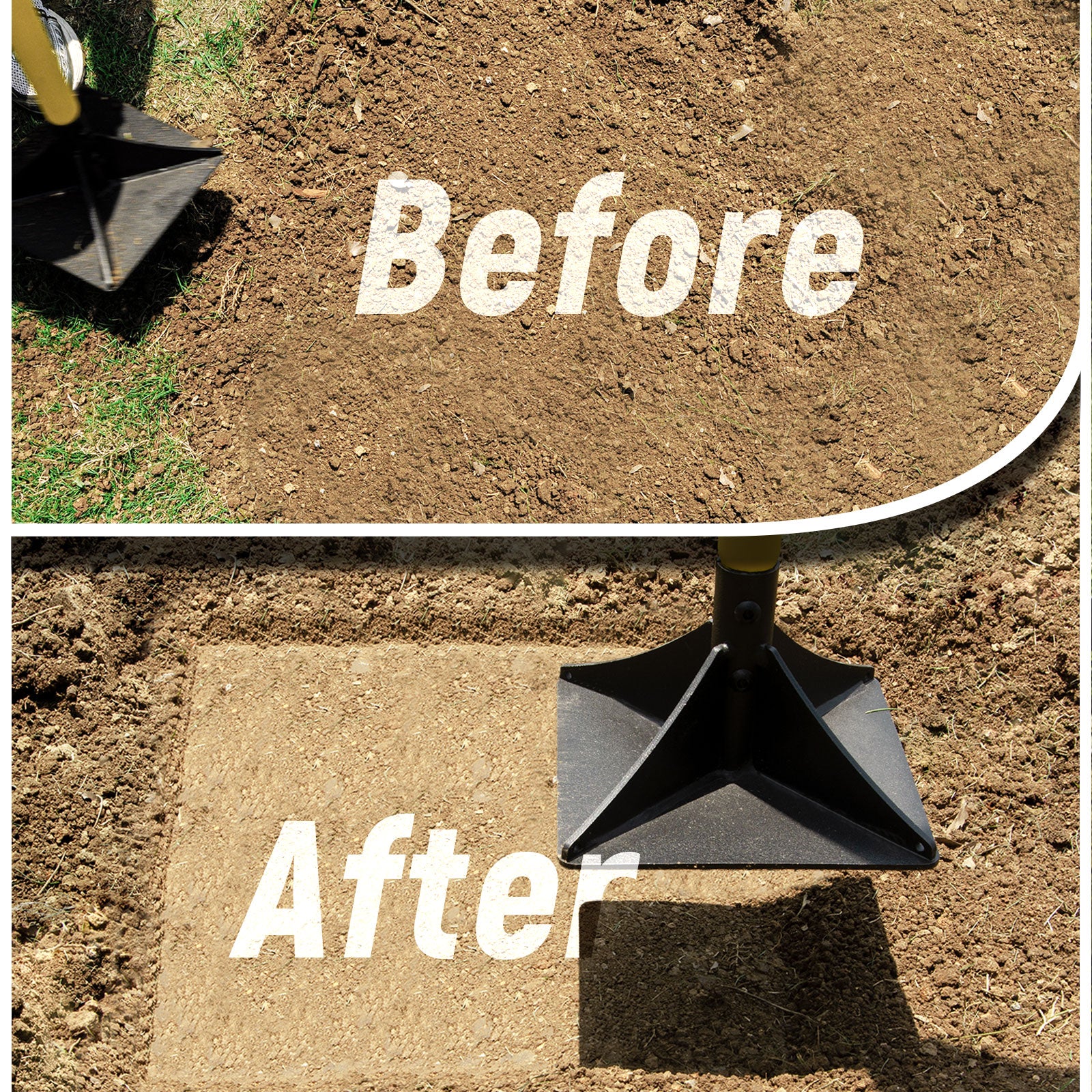 BlumeTrec Steel Tamper with 48" Handle, Heavy Duty Hand Compactor Tool for Leveling Soil, Gravel, Sand, Asphalt, Ground, Paver, Driveway, Garden, Yard, and Blacktop Repair