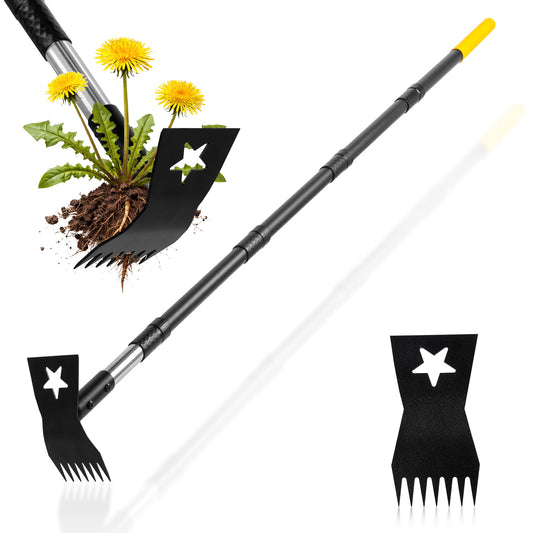BlumeTrec Weed Puller Tool with Long Handle 68", 2-in-1 Manual Weeds Remover