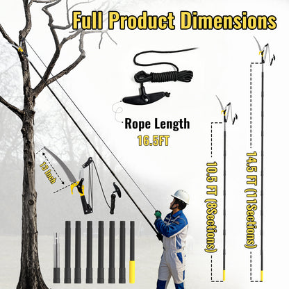 BlumeTrec Pole Saw for Tree Trimming, 2-In-1 Manual Tree Pruner with Saw