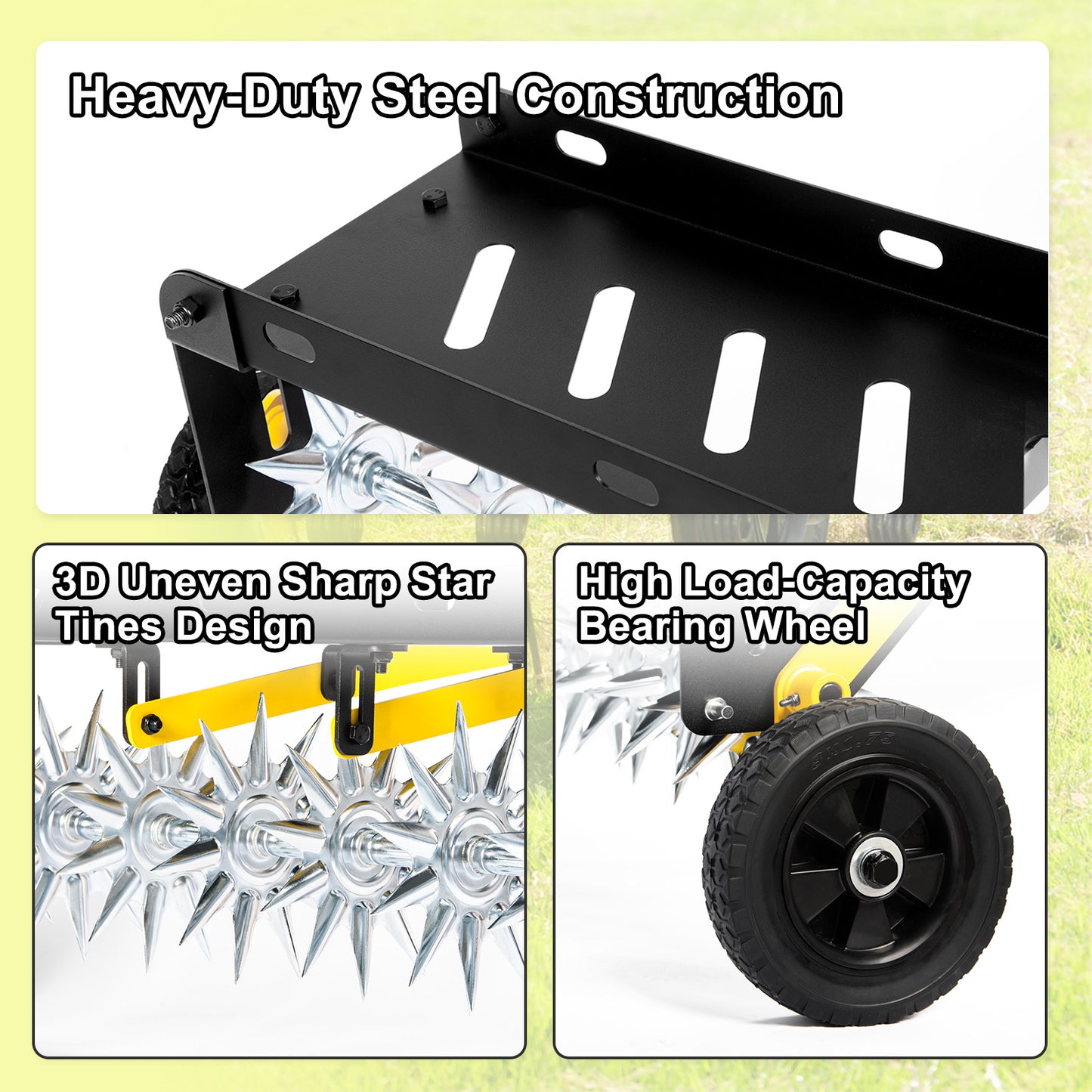 BlumeTrec 40-Inch Tow Behind Spike Aerator, Pull Behind Lawn Aerator
