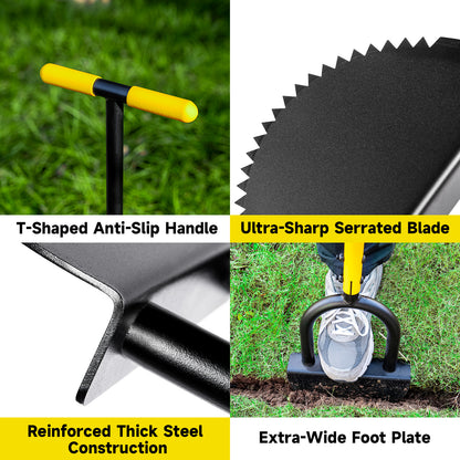 BlumeTrec Manual Edger Lawn Tool, Saw-Tooth Border Edger
