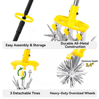 BlumeTrec Rotary Cultivator Garden Tool, Manual Tiller Cultivator