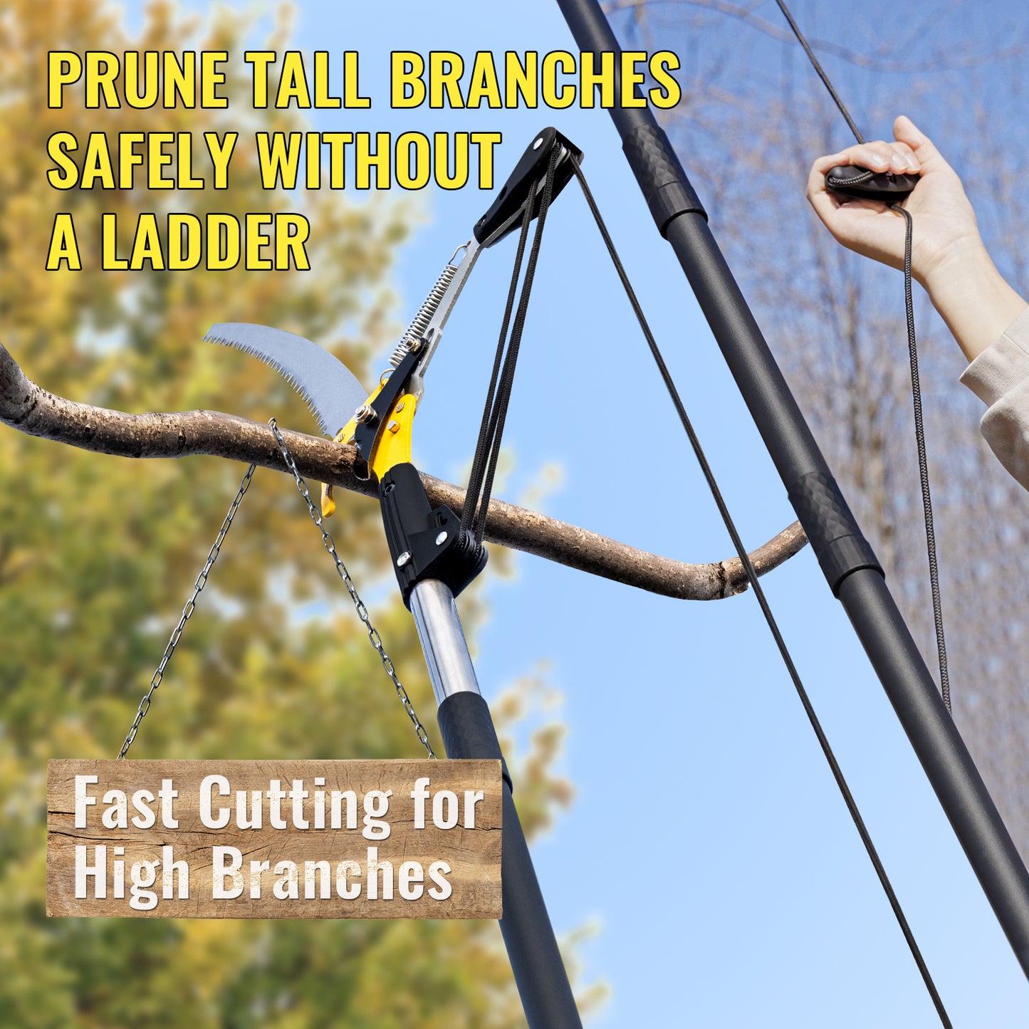 BlumeTrec Pole Saw for Tree Trimming, 2-In-1 Manual Tree Pruner with Saw