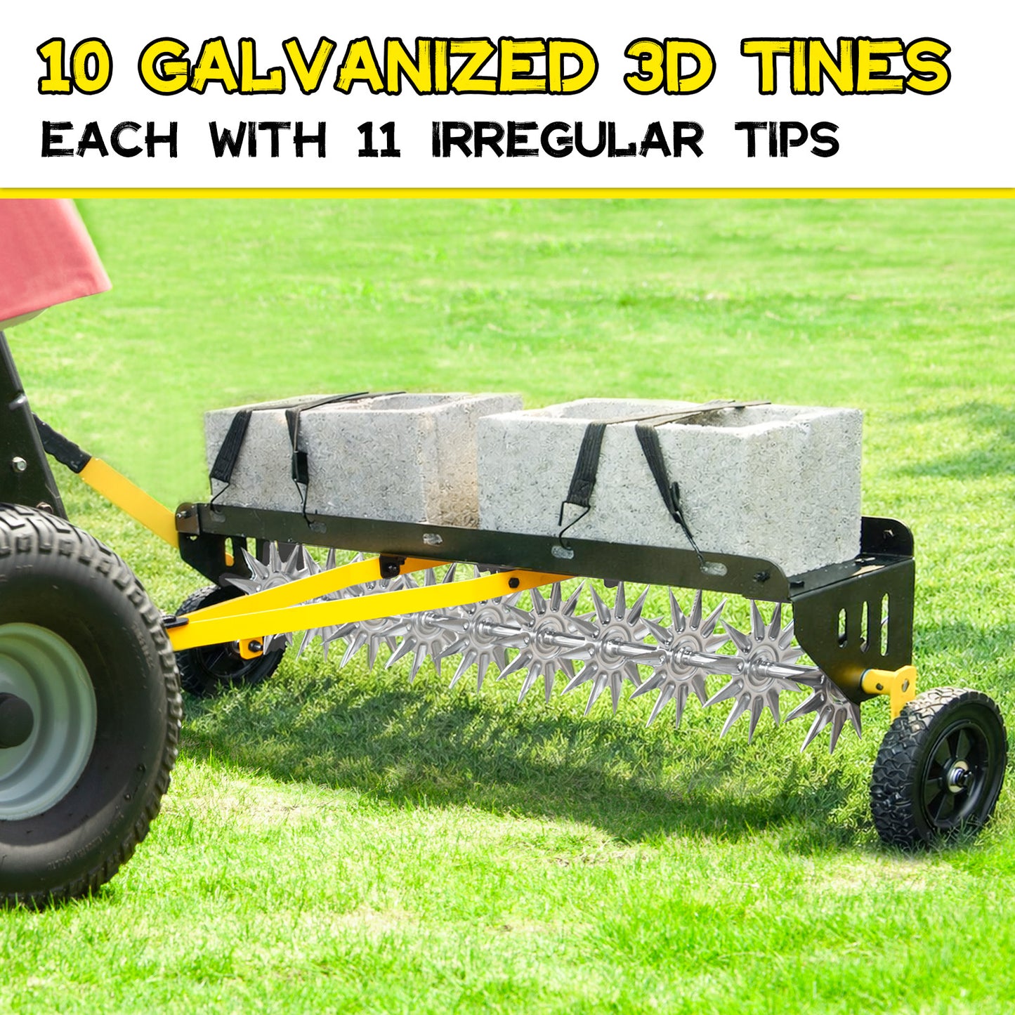 BlumeTrec 40-Inch Tow Behind Spike Aerator, Pull Behind Lawn Aerator
