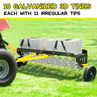 BlumeTrec 40-Inch Tow Behind Spike Aerator, Pull Behind Lawn Aerator