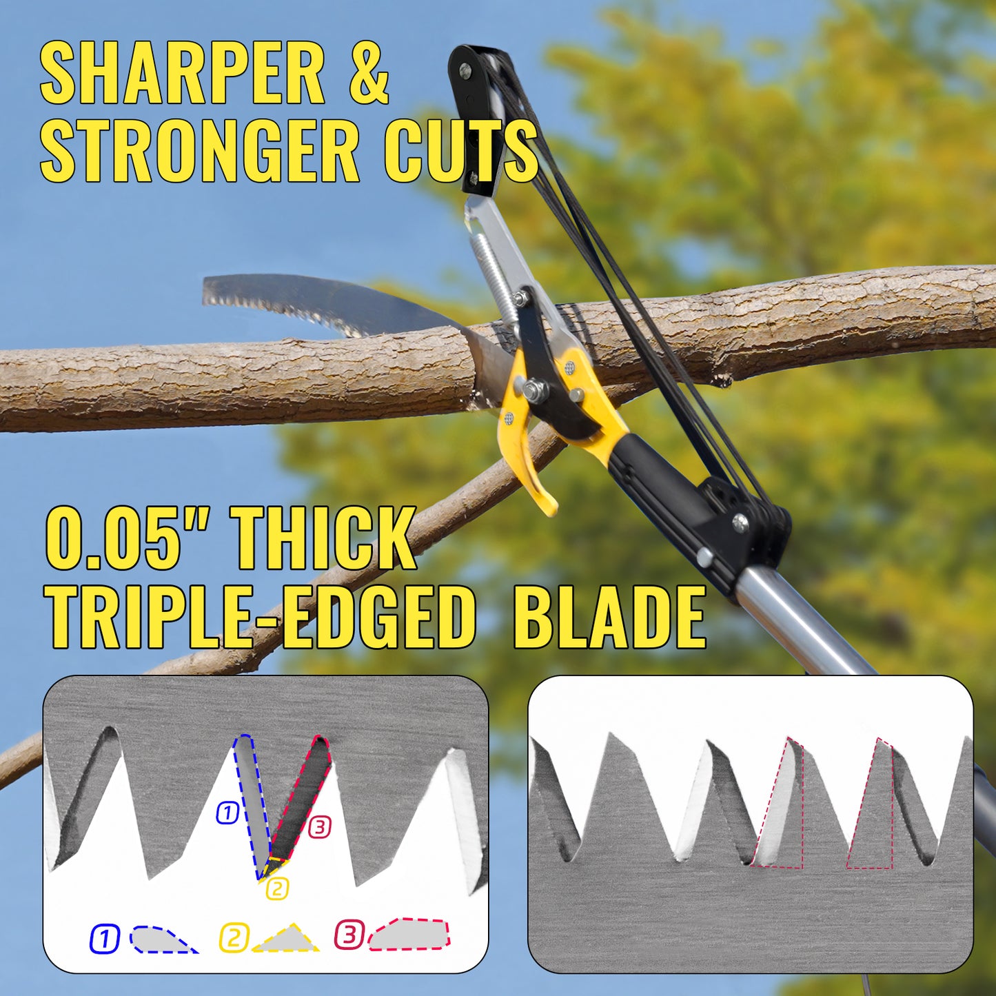 BlumeTrec Pole Saw for Tree Trimming, 2-In-1 Manual Tree Pruner with Saw