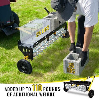 BlumeTrec 40-Inch Tow Behind Spike Aerator, Pull Behind Lawn Aerator