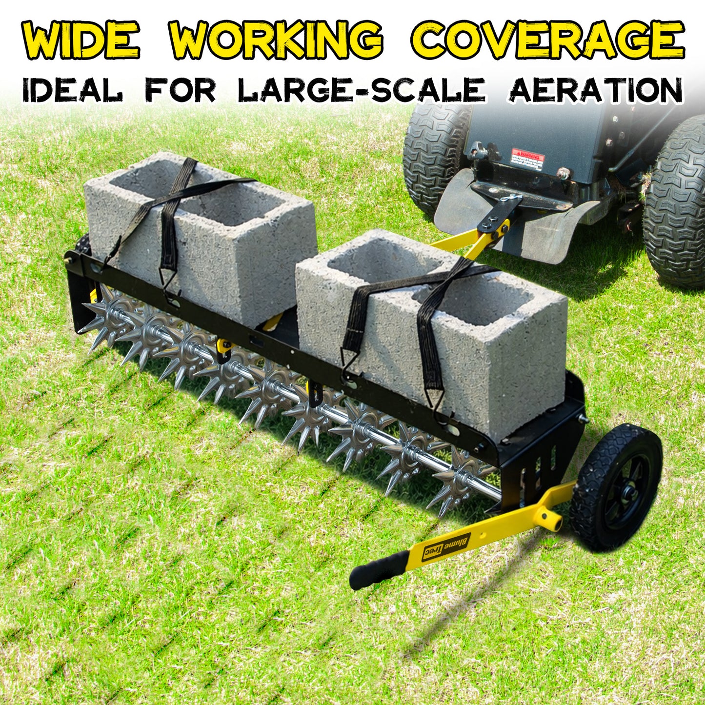 BlumeTrec 40-Inch Tow Behind Spike Aerator, Pull Behind Lawn Aerator