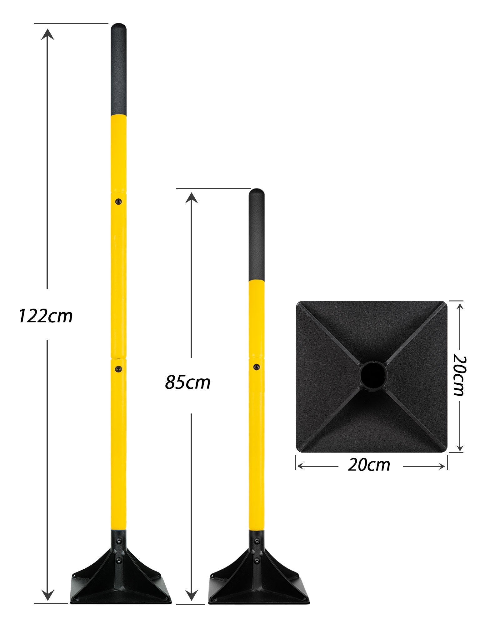 BlumeTrec Steel Tamper with 48" Handle, Heavy Duty Hand Compactor Tool for Leveling Soil, Gravel, Sand, Asphalt, Ground, Paver, Driveway, Garden, Yard, and Blacktop Repair