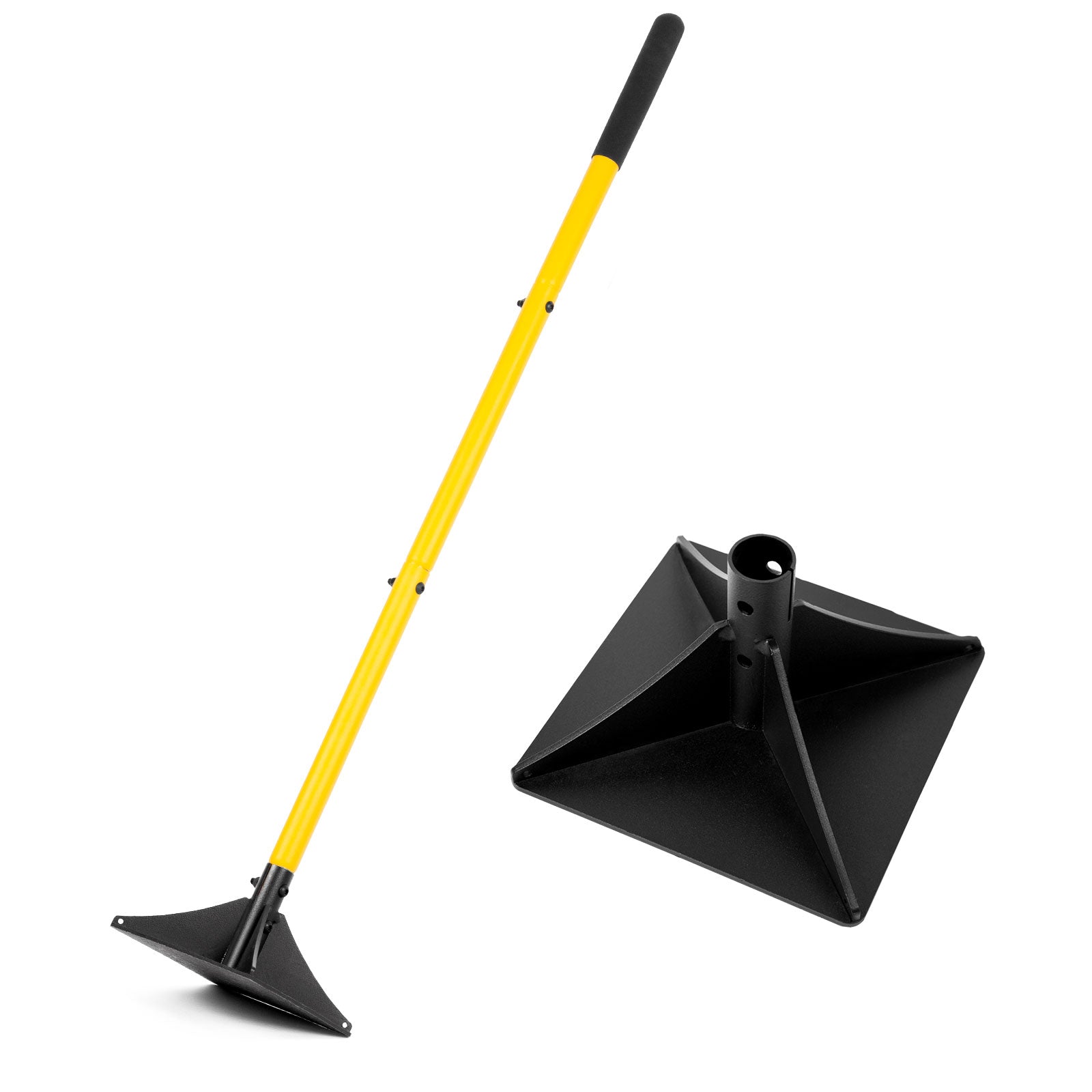 BlumeTrec Steel Tamper with 48" Handle, Heavy Duty Hand Compactor Tool for Leveling Soil, Gravel, Sand, Asphalt, Ground, Paver, Driveway, Garden, Yard, and Blacktop Repair