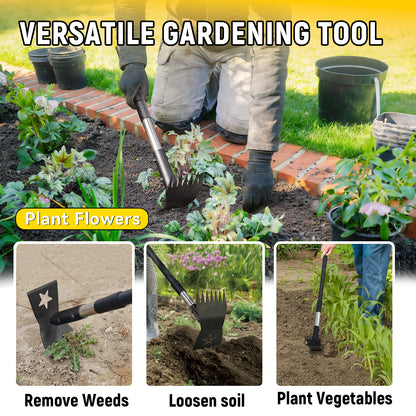 BlumeTrec Weed Puller Tool with Long Handle 68", 2-in-1 Manual Weeds Remover