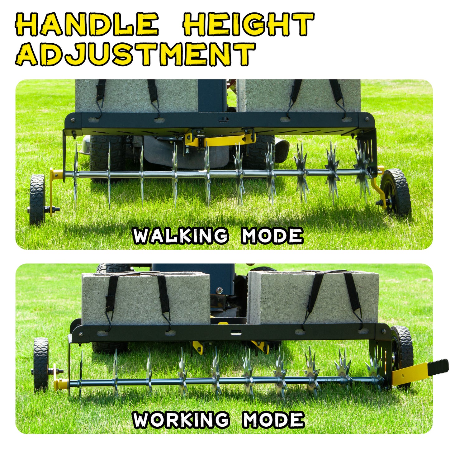 BlumeTrec 40-Inch Tow Behind Spike Aerator, Pull Behind Lawn Aerator