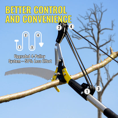 BlumeTrec Pole Saw for Tree Trimming, 2-In-1 Manual Tree Pruner with Saw