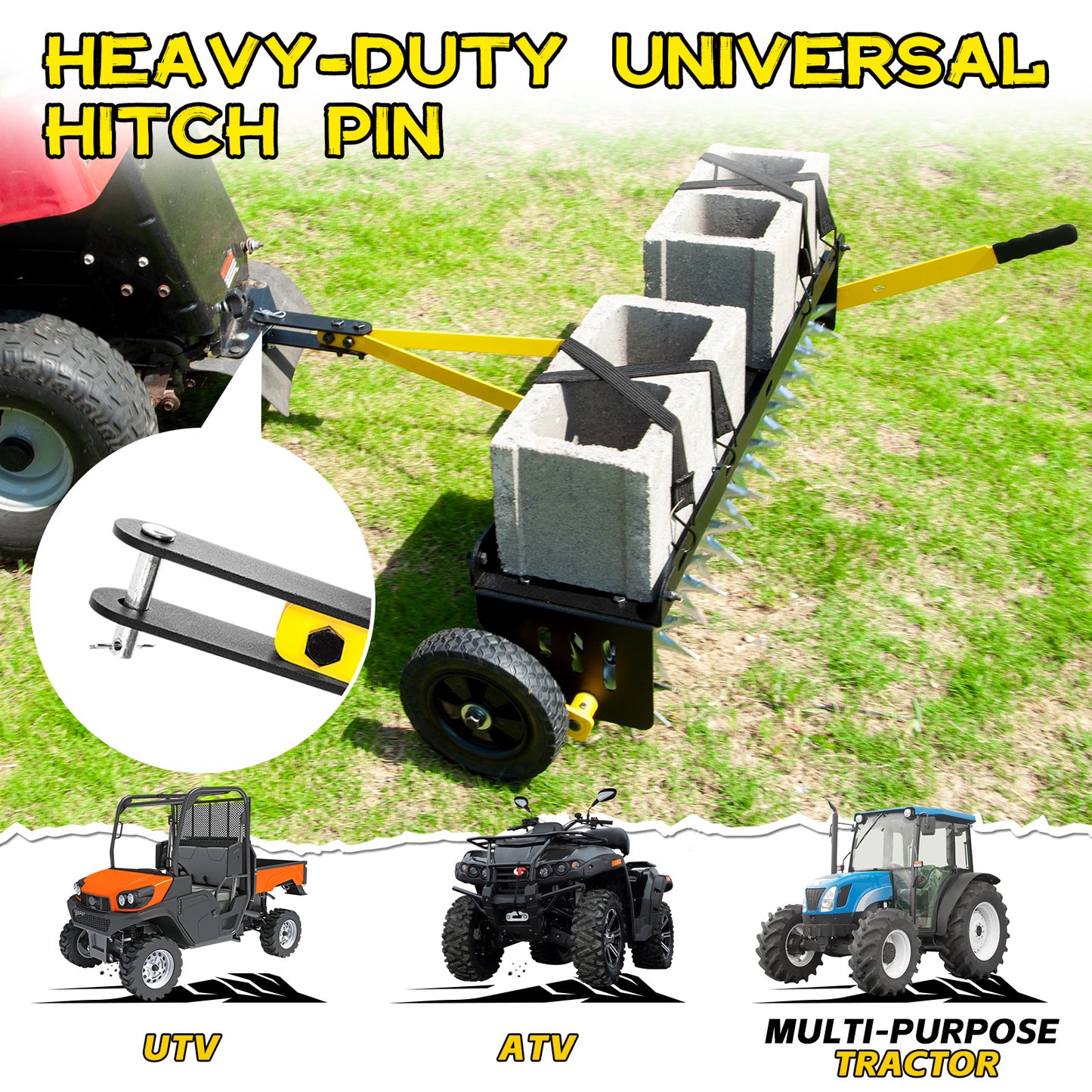 BlumeTrec 40-Inch Tow Behind Spike Aerator, Pull Behind Lawn Aerator
