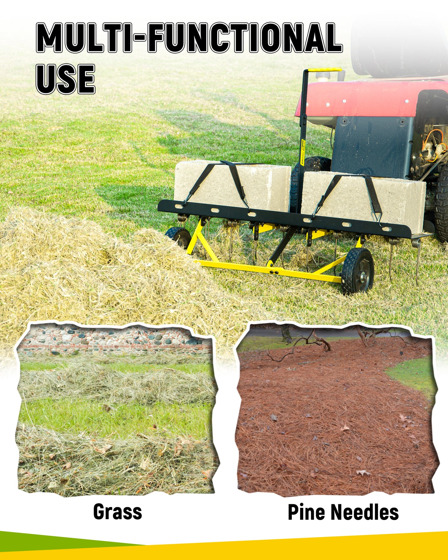 BlumeTrec Tow Behind Dethatcher, Pull Behind Lawn Dethatcher